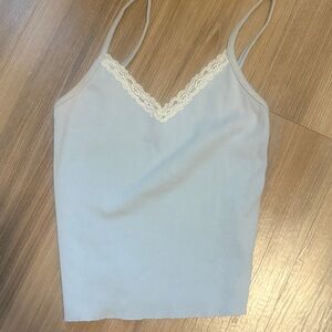 John Galt Brandy Melville Pacsun Light Blue Lace Trim Cami Top